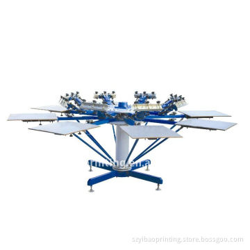 Manual Eight Color T-shirt Screen Printer